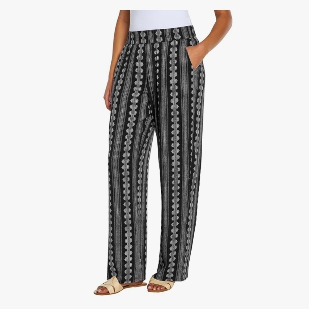 NWT Three Dots Ladies Elastic Pull On Trousers With Pockets XL‎
